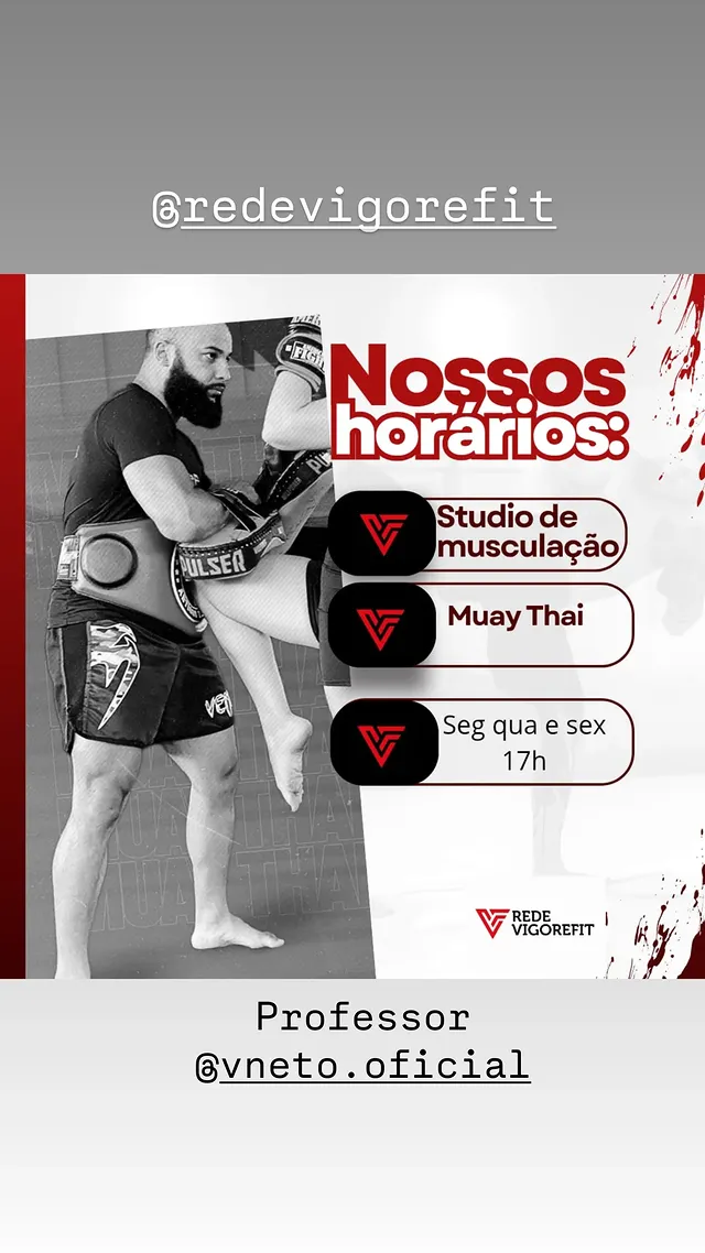 Rede vigore fit - horario Muay thai